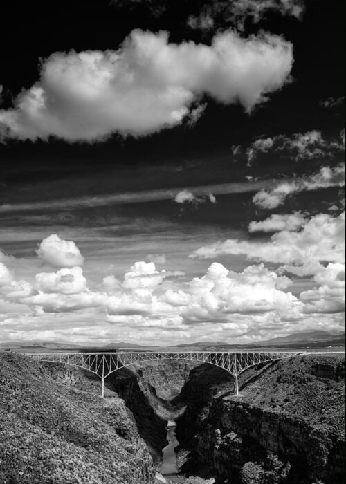 Rio Grande Gorge Greeting Card featuring the photograph River and Clouds Rio Grande Gorge - Taos New Mexico by Silvio Ligutti