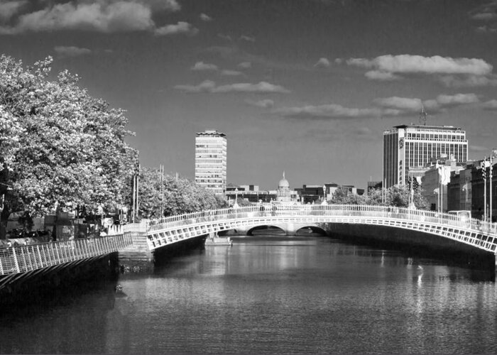 Dublin Greeting Card featuring the photograph River Liffey - Dublin by Alex Art