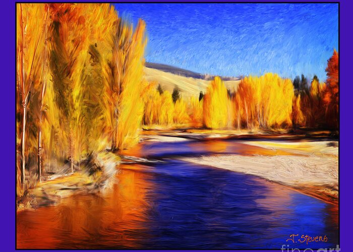 River Greeting Card featuring the painting River of Soul by Joseph J Stevens