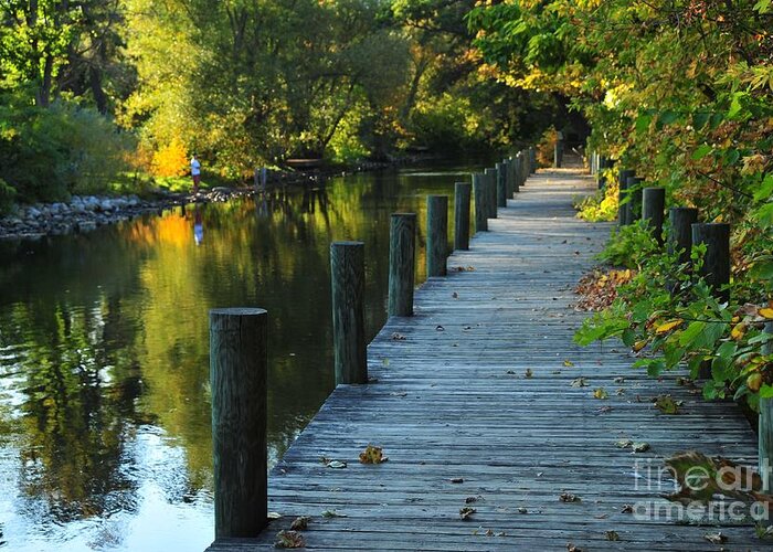 River Greeting Card featuring the photograph Traverse City Michigan River Walk by Terri Gostola