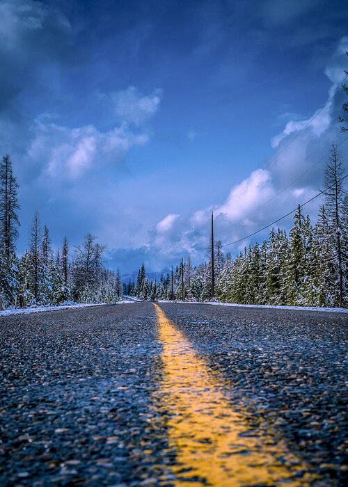Landscape Road Forest Winter Spring Trees Greeting Card featuring the photograph Road to Home by Rob Tullis