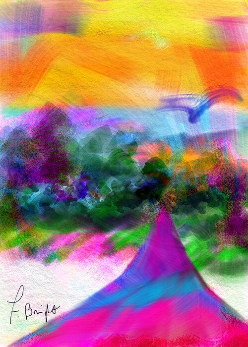 Ipad Painting Greeting Card featuring the digital art Road to Spring by Frank Bright