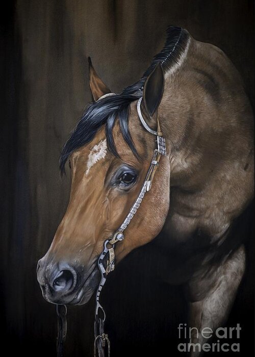 Equine Drawing Greeting Card featuring the pastel Roanie by Joni Beinborn