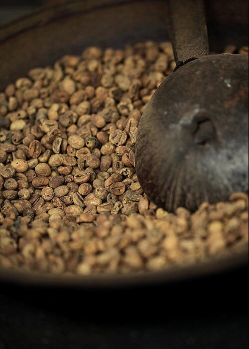 Close-up Greeting Card featuring the photograph Roasted Luwak Coffee Beans by Susan.k.