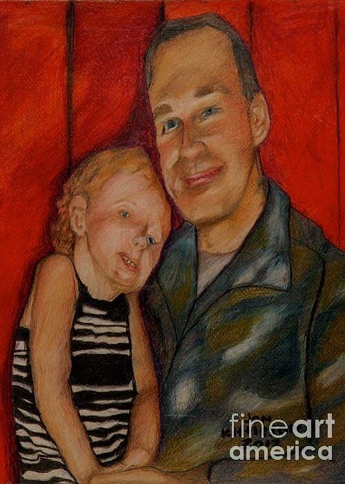 Portrait Greeting Card featuring the drawing Rob and Kylie by Jon Kittleson