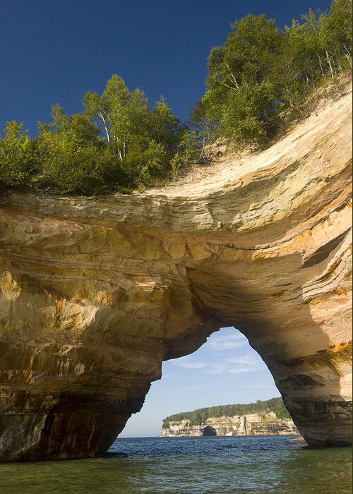 535754 Greeting Card featuring the photograph Rock Arch Pictured Rocks National by Steve Gettle