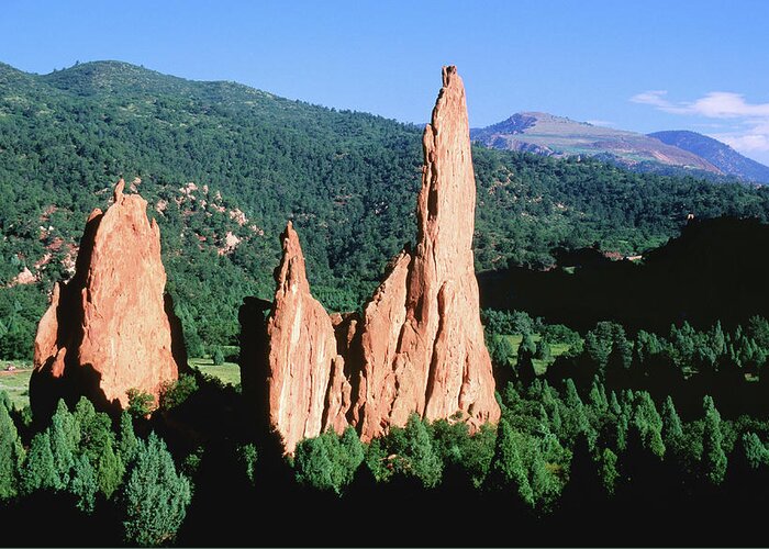 Scenics Greeting Card featuring the photograph Rock Formations, Garden Of The Gods by John Elk