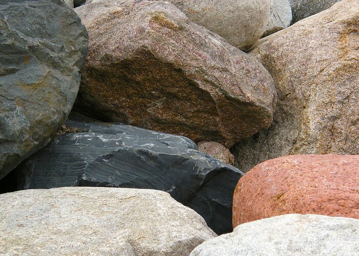 Composition Greeting Card featuring the photograph Rocks in Various Colors by Lynn Hansen