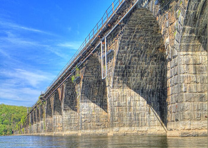 Harrisburg Greeting Card featuring the photograph Rockville Bridge by Geoff Crego