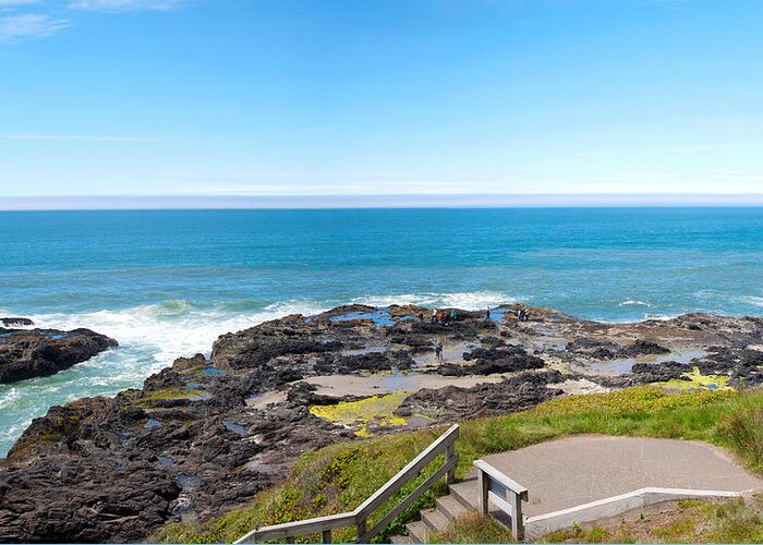 Photography Greeting Card featuring the photograph Rocky Lava Shoreline At Cape Perpetua by Panoramic Images