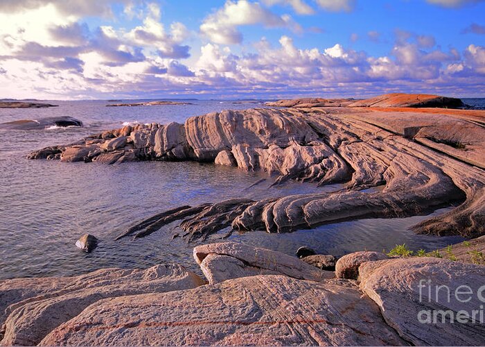 Georgian Bay Greeting Card featuring the photograph Rocky Shore by Charline Xia