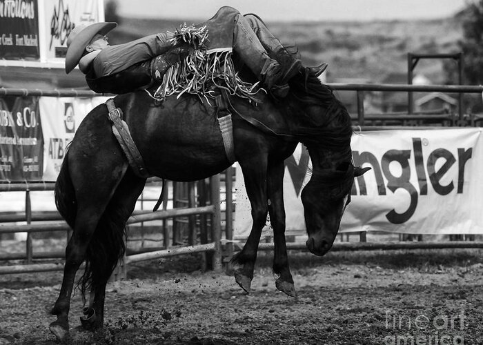 Horse Riding Greeting Card featuring the photograph Rodeo Power Of Conviction by Bob Christopher