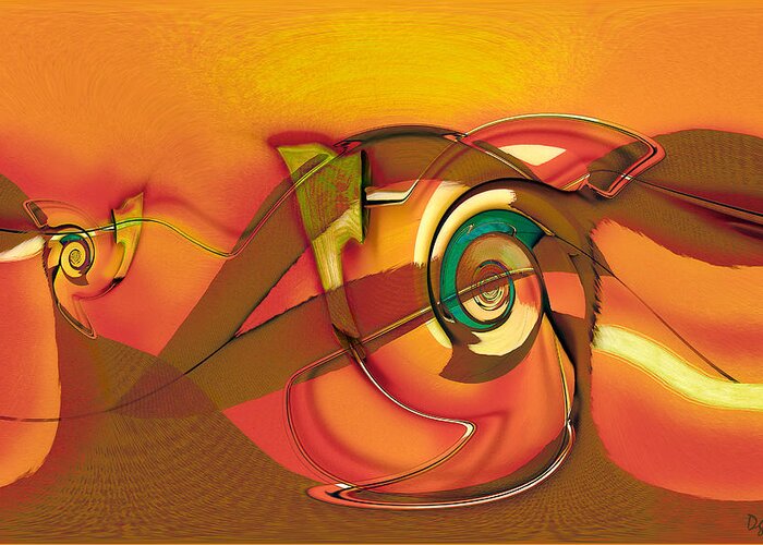 Artistic Alchemy Greeting Card featuring the digital art Roller Painting Series / No.6 by Dolores Kaufman