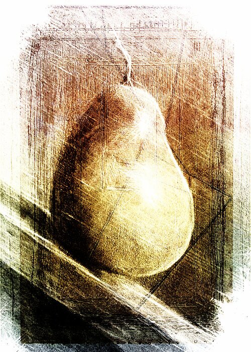 Pear Greeting Card featuring the digital art Rolling Pear by Andrea Barbieri