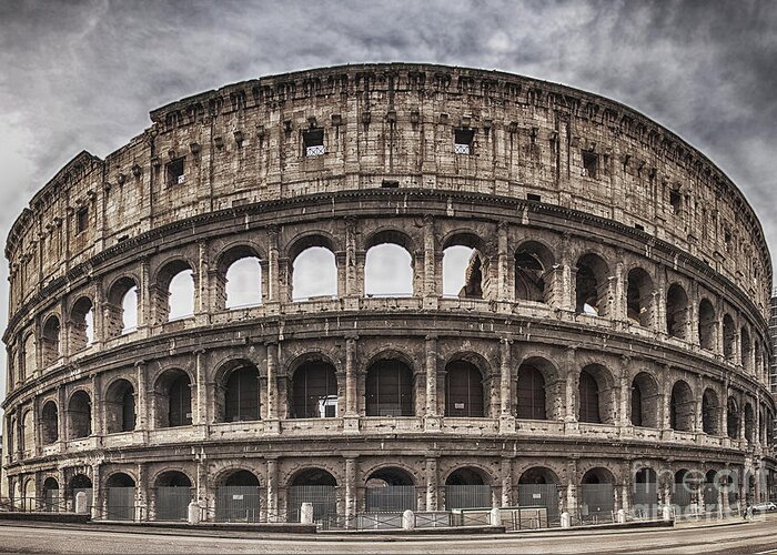 Rome Greeting Card featuring the photograph Rome Colosseum 02 by Antony McAulay