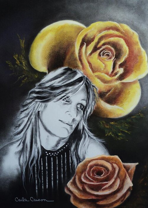 Rose Greeting Card featuring the drawing Rose by Carla Carson