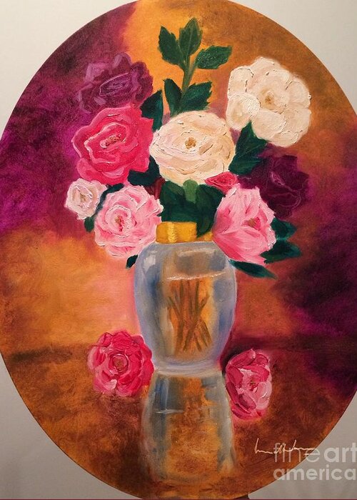 Roses Greeting Card featuring the painting Roses 2 by Brindha Naveen
