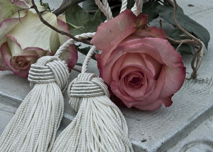 Tassels And Roses Greeting Card featuring the photograph Roses And Tassels by Sandra Foster