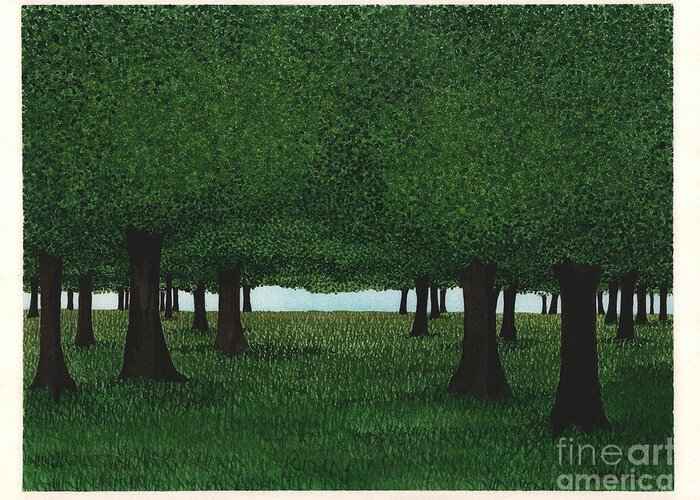 Trees Greeting Card featuring the painting Ross by Hilda Wagner