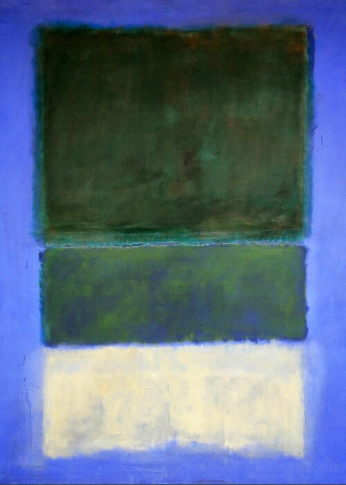 No. 14 Greeting Card featuring the photograph Rothko's No. 14 -- White And Greens In Blue by Cora Wandel