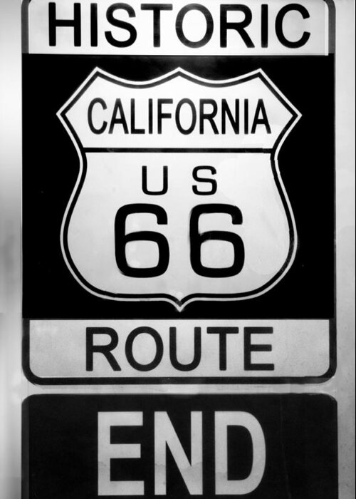 Route 66 Greeting Card featuring the photograph Route 66 End by Chuck Staley