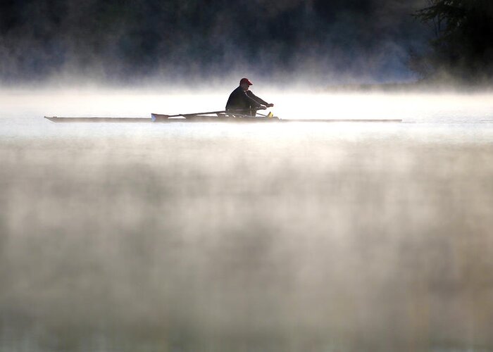 Rowing Greeting Card featuring the photograph Rowing by Mitch Cat