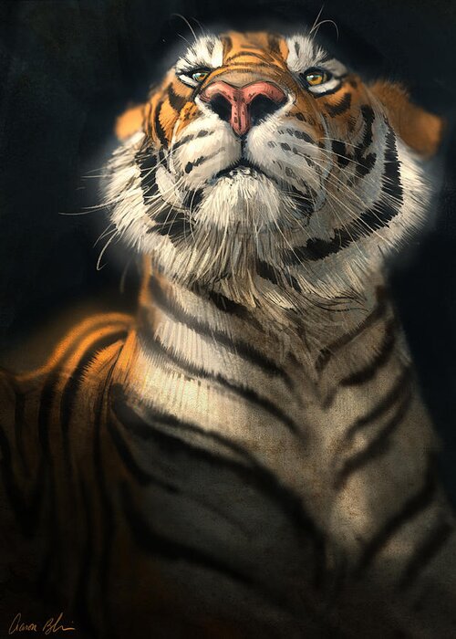 Tiger Greeting Card featuring the digital art Royalty by Aaron Blaise