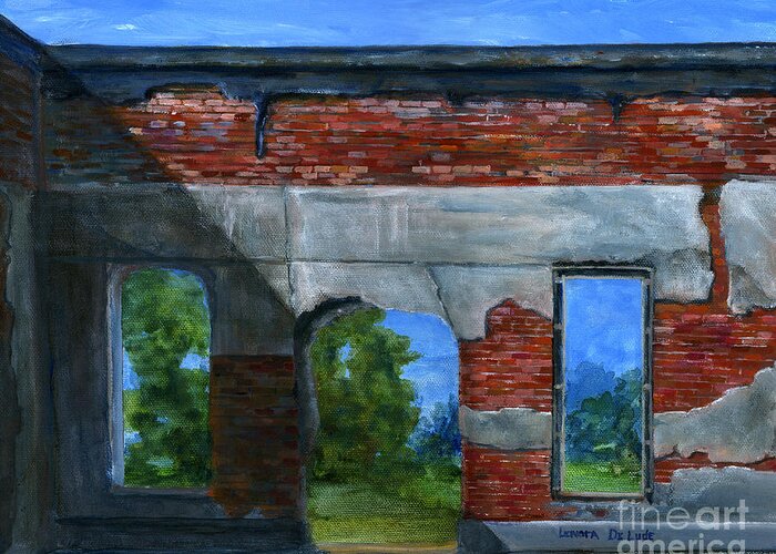 Art Greeting Card featuring the painting Ruins in Pleaant Hill by Lenora De Lude