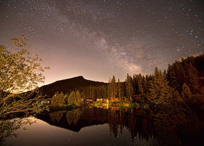 Milky Way Greeting Card featuring the photograph Rural Rustic Rocky Mountain Cabin Milky Way View by James BO Insogna
