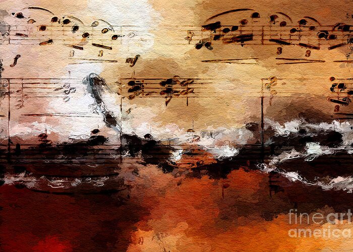 Music Greeting Card featuring the digital art Rusted Desert Harmony by Lon Chaffin