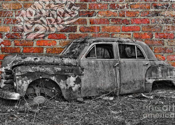Cars Greeting Card featuring the photograph Rustic Chrysler CAOC409-07 by Randy Harris