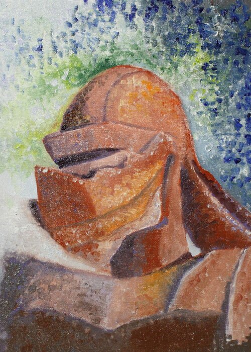 Knight Greeting Card featuring the painting Rusty by Mary Beglau Wykes