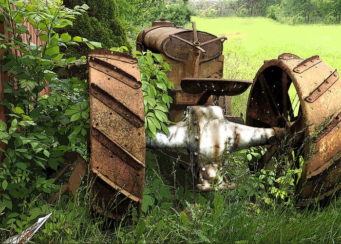 Rust Greeting Card featuring the photograph Rusty Tractor 1 by Joyce Wasser