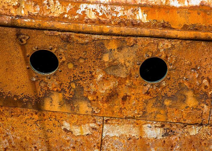 Rust Greeting Card featuring the photograph Rusty Wall Of An Abandoned Ship by Andreas Berthold