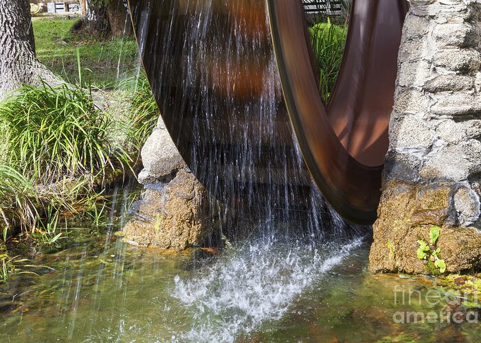 Water Wheel Greeting Card featuring the photograph Rusty Water Wheel by Diane Macdonald