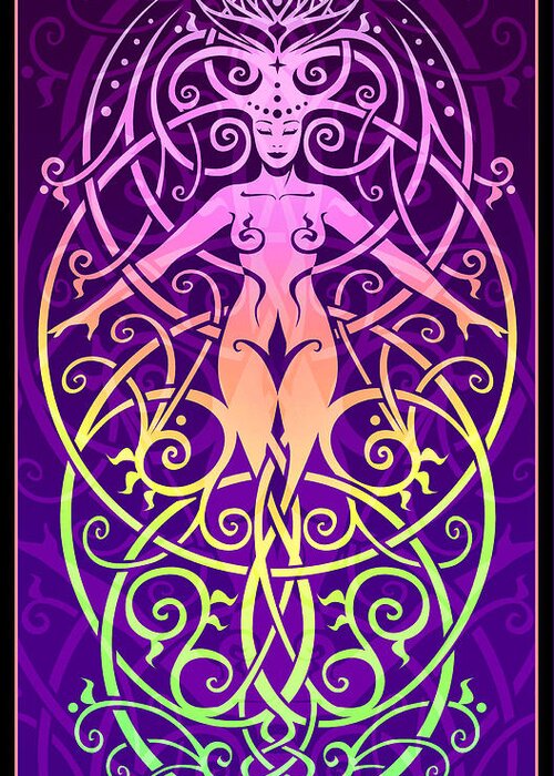 Goddess Greeting Card featuring the digital art Sacred Ecology by Cristina McAllister