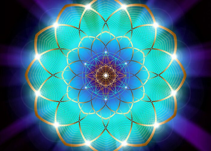 Endre Greeting Card featuring the digital art Sacred Geometry 209 by Endre Balogh