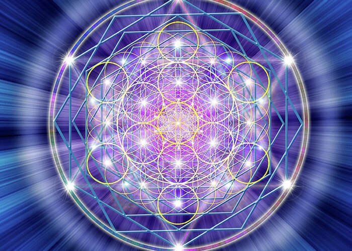 Endre Greeting Card featuring the digital art Sacred Geometry 46 by Endre Balogh