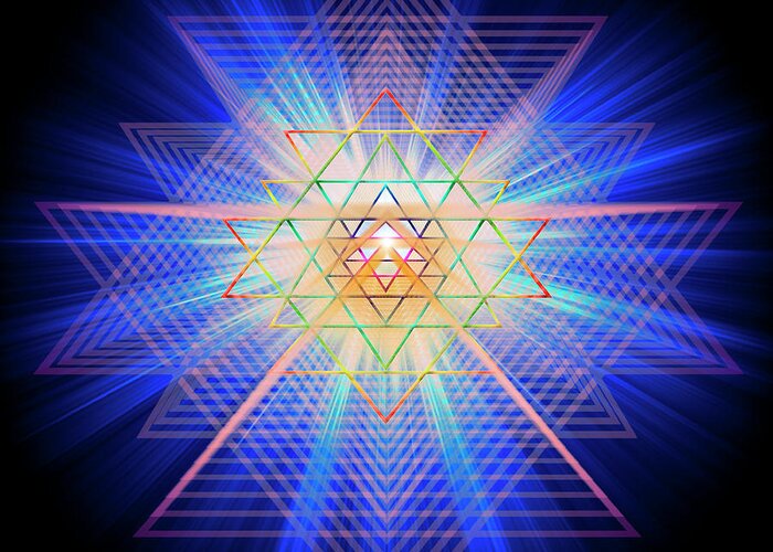Endre Greeting Card featuring the digital art Sacred Geometry 88 by Endre Balogh