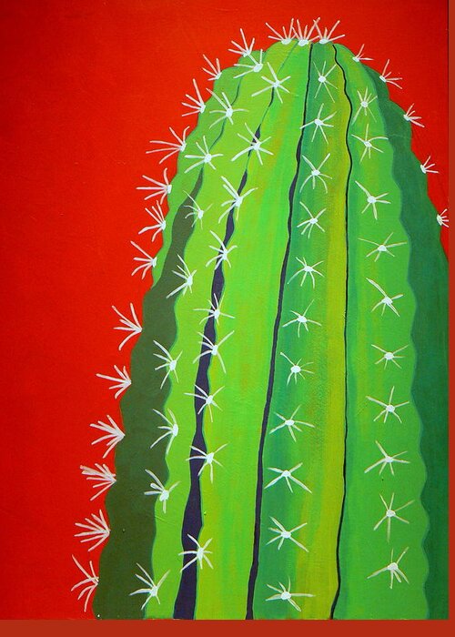 Cactus Greeting Card featuring the painting Saguaro Cactus by Karyn Robinson