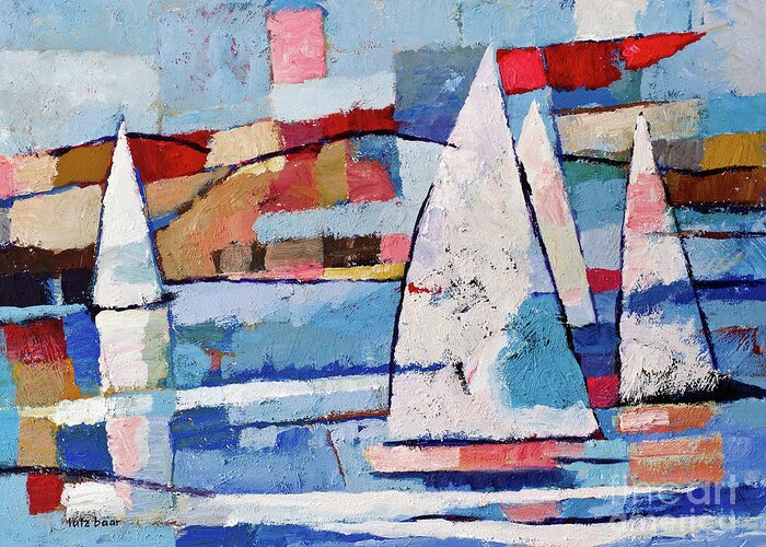 Sailing Joy Greeting Card featuring the painting Sailing Joy by Lutz Baar