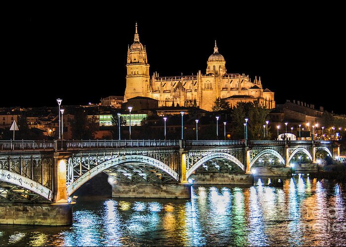 Spain Greeting Card featuring the photograph Salamanca at Night by JR Photography