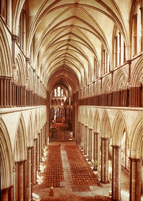 Salisbury Cathedral Greeting Card featuring the photograph Salisbury Cathedral England by Dean Ginther
