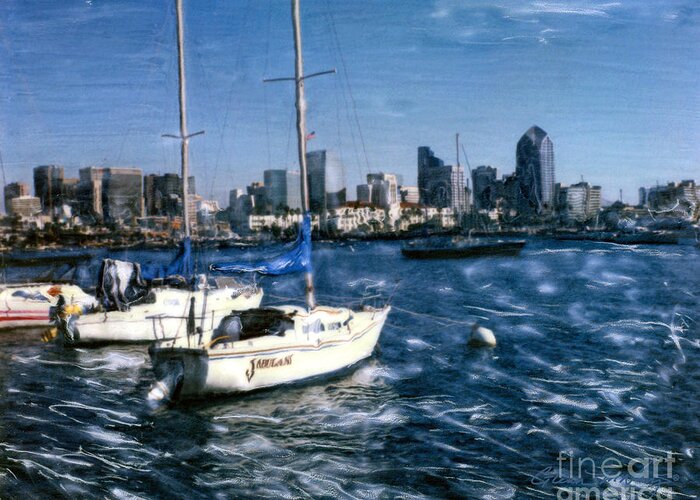 San Diego Sailboats Greeting Card featuring the photograph San Diego Sailboats by Glenn McNary