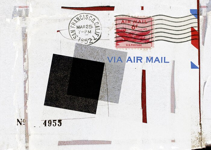 San Francisco Greeting Card featuring the photograph San Francisco 1952 Air Mail Square by Carol Leigh