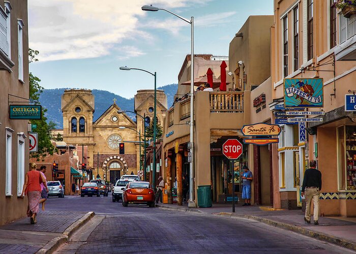 Santa Fe Greeting Card featuring the photograph San Francisco Street by Diana Powell