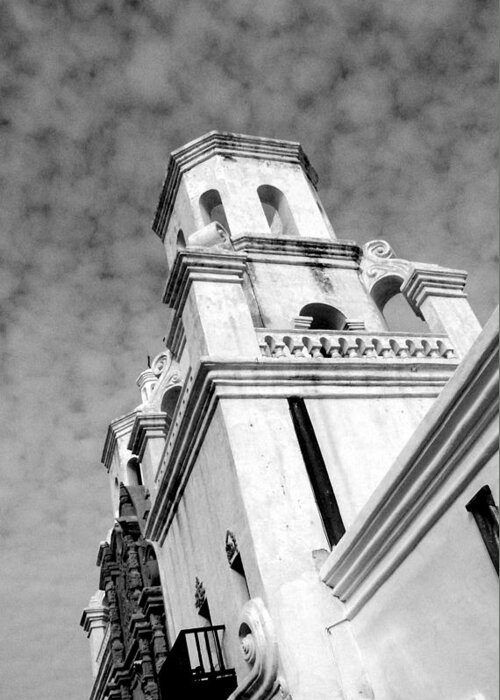 Xavier Greeting Card featuring the photograph San Xavier Bell Tower by Dick Botkin