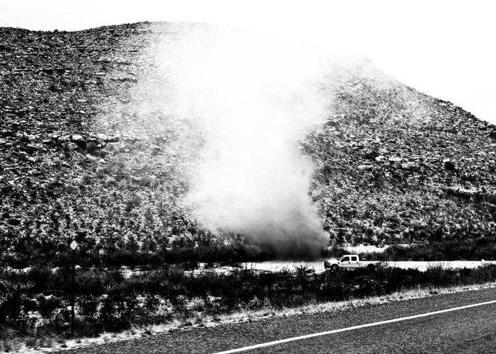 Upper Madera Canyon - 170 Through Big Bend Greeting Card featuring the photograph Sand Storm on the 170 by Rebecca Dru