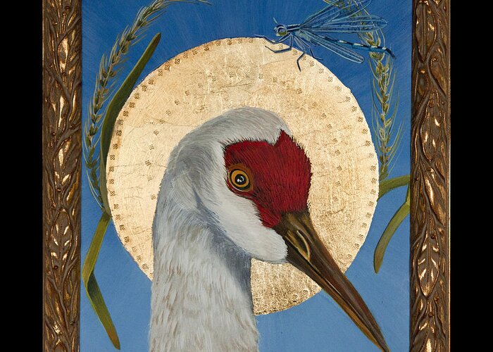 Sandhill Crane Greeting Card featuring the painting Sandhill and Damsel by Amy Reisland-Speer