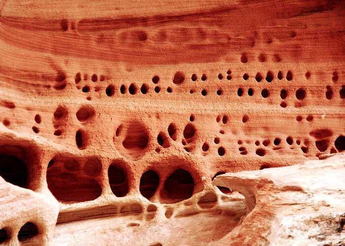 Abstract Greeting Card featuring the photograph Sandstone Designs by Aidan Moran
